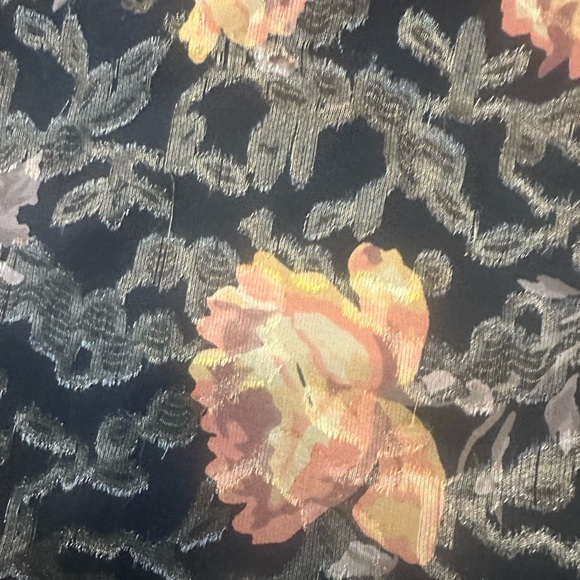 Anthropologie Golden Garden Top 14Medium Velvet Floral Bling Shimmering Sparkles - Picture 5 of 9
